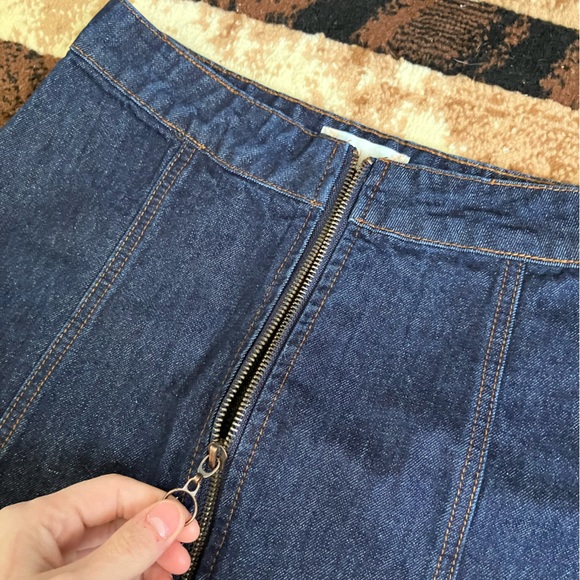 Altar’d State Denim Full Zip Skirt Size XS - Picture 2 of 3